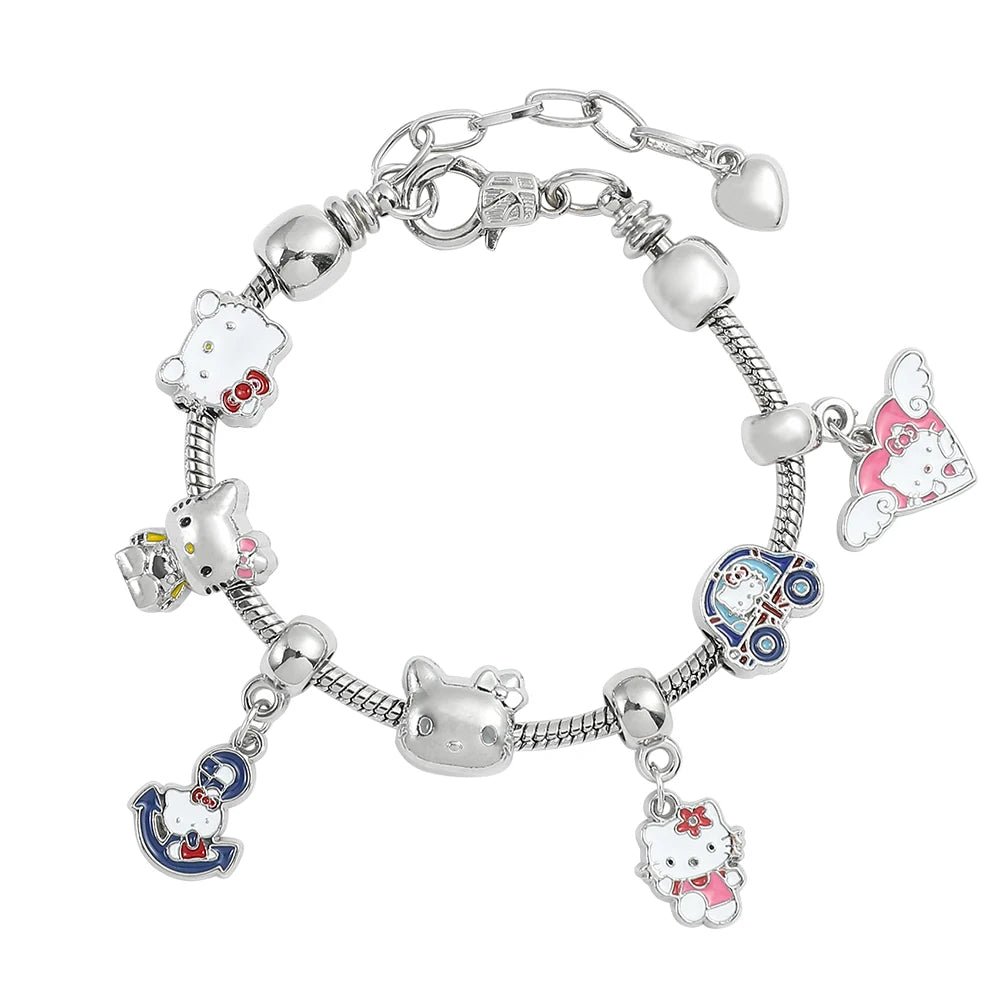 Hello Kitty Gold Plated Charm Bracelet Women Kawaii Sanrio Gift - Cake Pops Parties