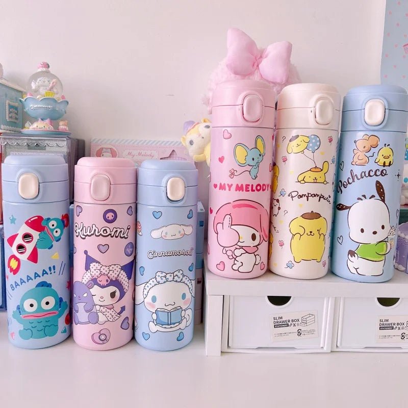 Hello Kitty Kuromi Melody Stainless Thermos Student Bottle - Cake Pops Parties