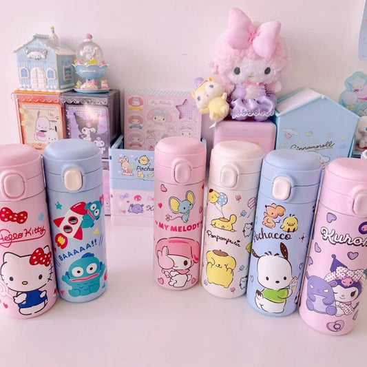 Hello Kitty Kuromi Melody Stainless Thermos Student Bottle - Cake Pops Parties