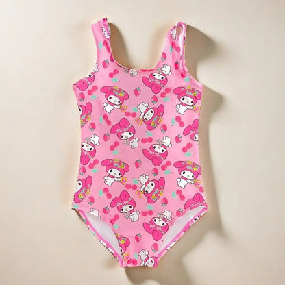 Hello Kitty Kuromi My Melody Kids One - Piece Swimsuit Beach Girls Gift - Cake Pops Parties