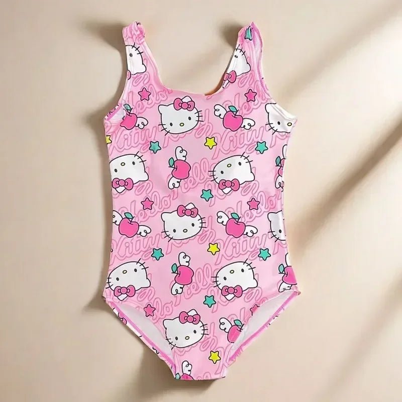 Hello Kitty Kuromi My Melody Kids One - Piece Swimsuit Beach Girls Gift - Cake Pops Parties