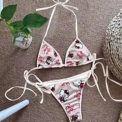 Hello Kitty Push - Up Bikini | 2 - Piece Swimsuit | Small Bust Enhancer - Cake Pops Parties
