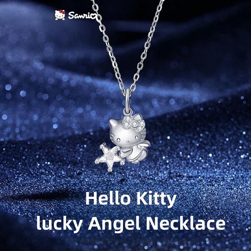 Hello Kitty Sterling Silver Necklace Kuromi Stitch Pendant - Cake Pops Parties