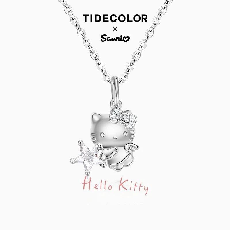 Hello Kitty Sterling Silver Necklace Kuromi Stitch Pendant - Cake Pops Parties