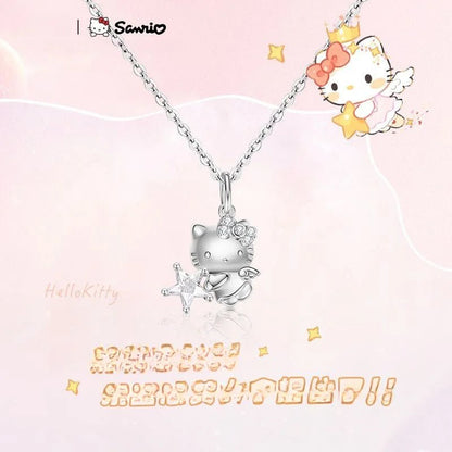 Hello Kitty Sterling Silver Necklace Kuromi Stitch Pendant - Cake Pops Parties