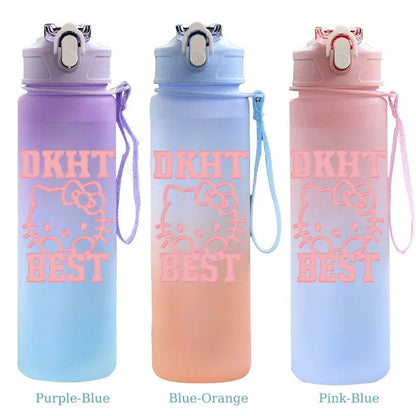 Hello Kitty Straw Water Bottle 750ML Cute Travel Office Cup - Cake Pops Parties