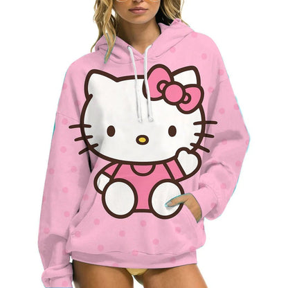 Hello Kitty Women’s Winter Hoodie | Casual Loose Fit with Pockets - Cake Pops Parties