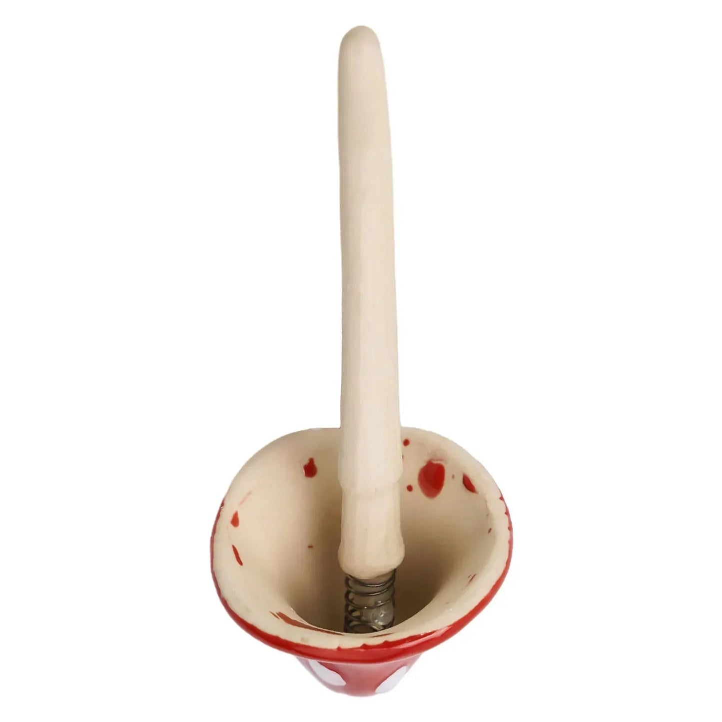 Charming 6cm clay mushrooms featuring a pop of red, ideal whimsical garden decor for outdoor spaces.