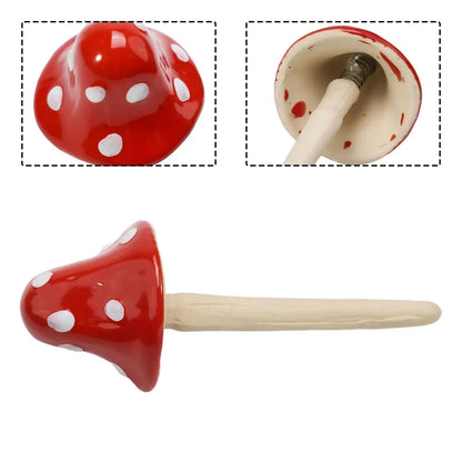 A charming arrangement of 6cm clay mushrooms from the whimsical garden decor, perfect for flower beds.