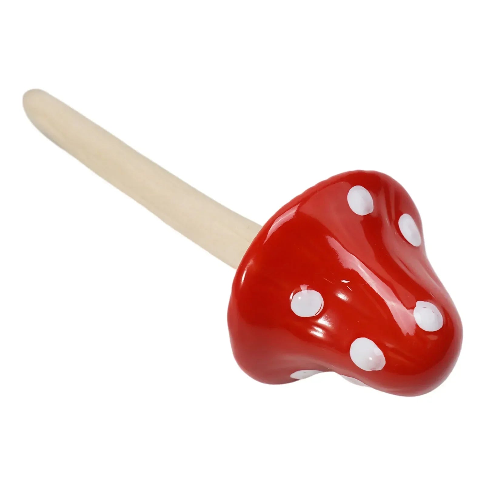 Hand-made clay mushroom from the whimsical garden decor collection, adding charm and personality to your garden.