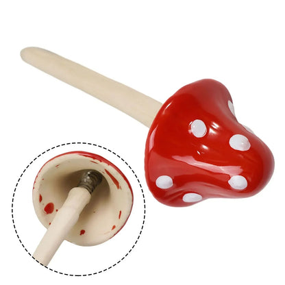 Whimsical garden decor showcasing ceramic mushrooms designed for enhancing garden aesthetics.