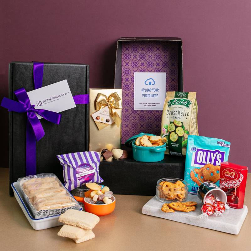 Indulge in Personalized Luxury: Luxury Snacks and Belgian Chocolate PicBox Hamper - Cake Pops Parties