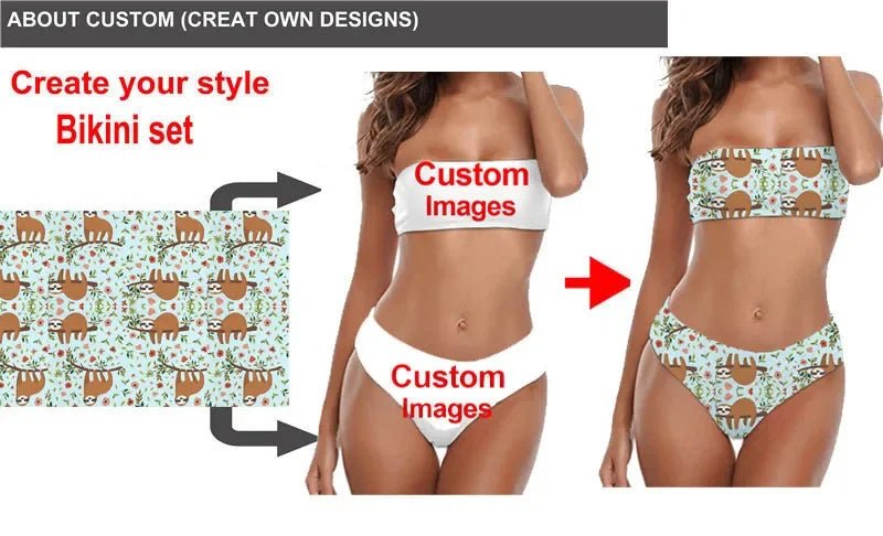 Jamaica Flag Push Up Bandeau Bikini Set | Sexy Two Piece Swimsuit - Cake Pops Parties