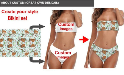 Jamaica Flag Push Up Bandeau Bikini Set | Sexy Two Piece Swimsuit - Cake Pops Parties