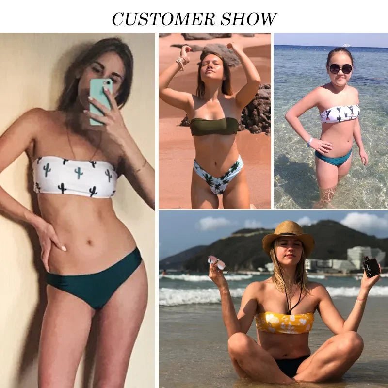 Jamaica Flag Push Up Bandeau Bikini Set | Sexy Two Piece Swimsuit - Cake Pops Parties