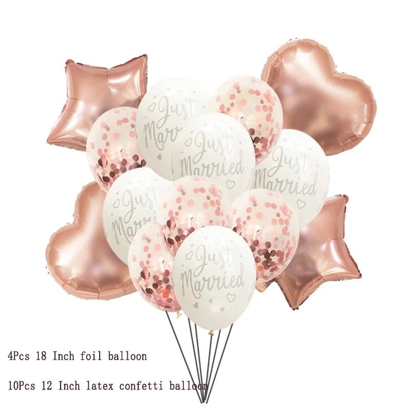 Just Married Confetti Balloon Set - Cake Pops Parties