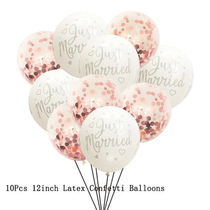 Just Married Confetti Balloon Set - Cake Pops Parties