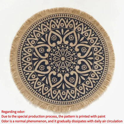 Jute Round Placemat Set - Non - Slip Dining Table Mats - Cake Pops Parties