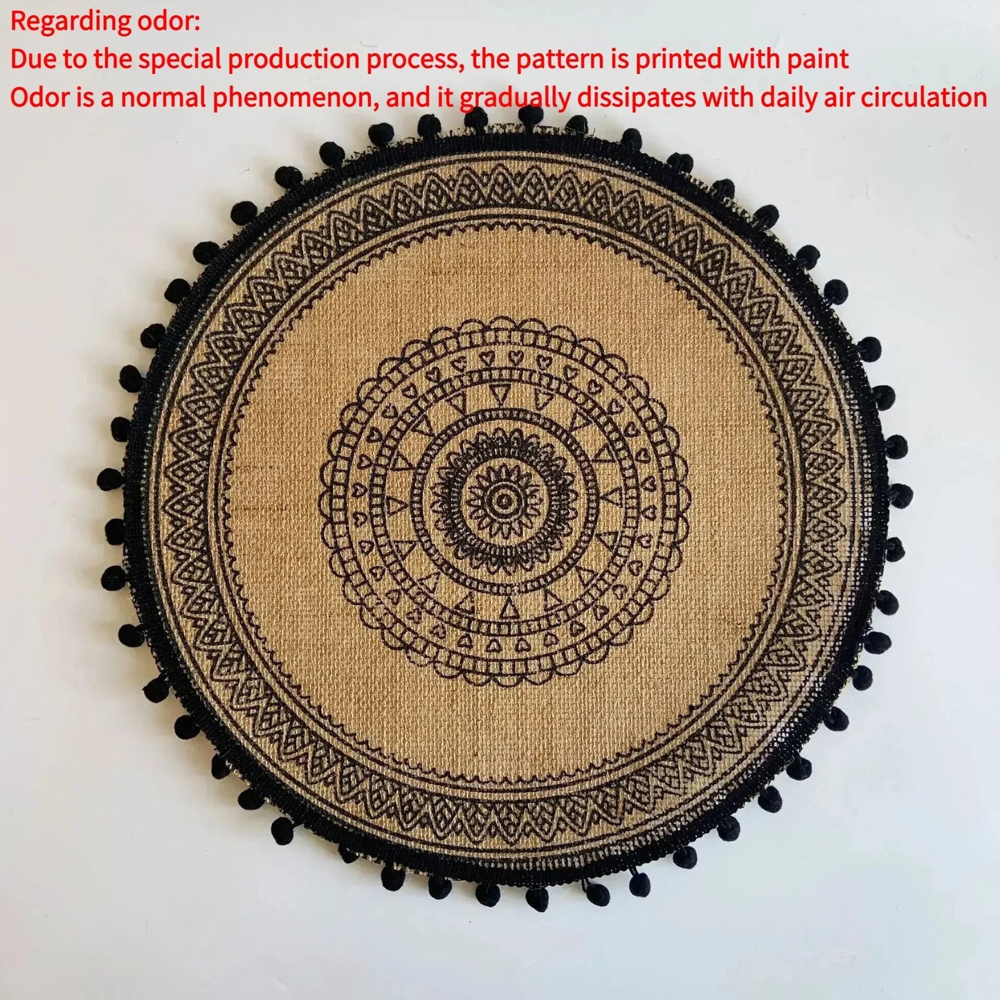 Jute Round Placemat Set - Non - Slip Dining Table Mats - Cake Pops Parties