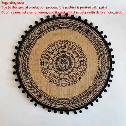 Jute Round Placemat Set - Non - Slip Dining Table Mats - Cake Pops Parties