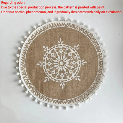 Jute Round Placemat Set - Non - Slip Dining Table Mats - Cake Pops Parties