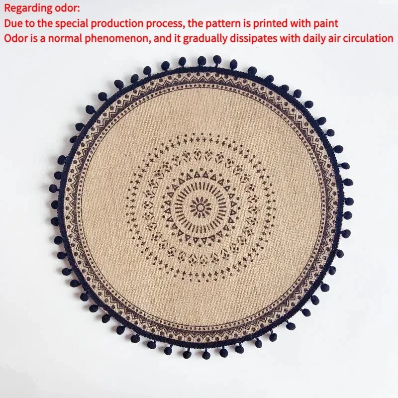 Jute Round Placemat Set - Non - Slip Dining Table Mats - Cake Pops Parties