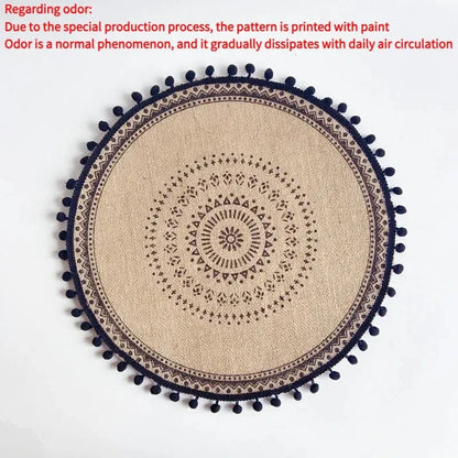 Jute Round Placemat Set - Non - Slip Dining Table Mats - Cake Pops Parties
