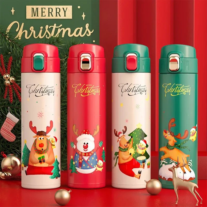 Kids Elk Snowman Thermos Bottle - Cake Pops Parties