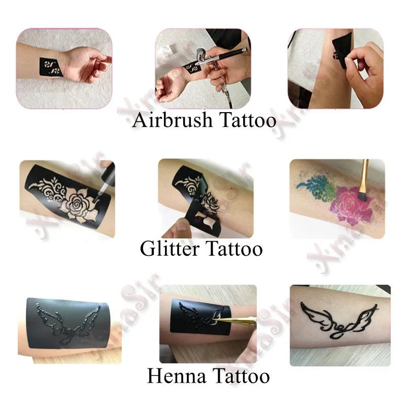 Kids Glitter Tattoo Stencil Kit - 102 Pcs - Cake Pops Parties