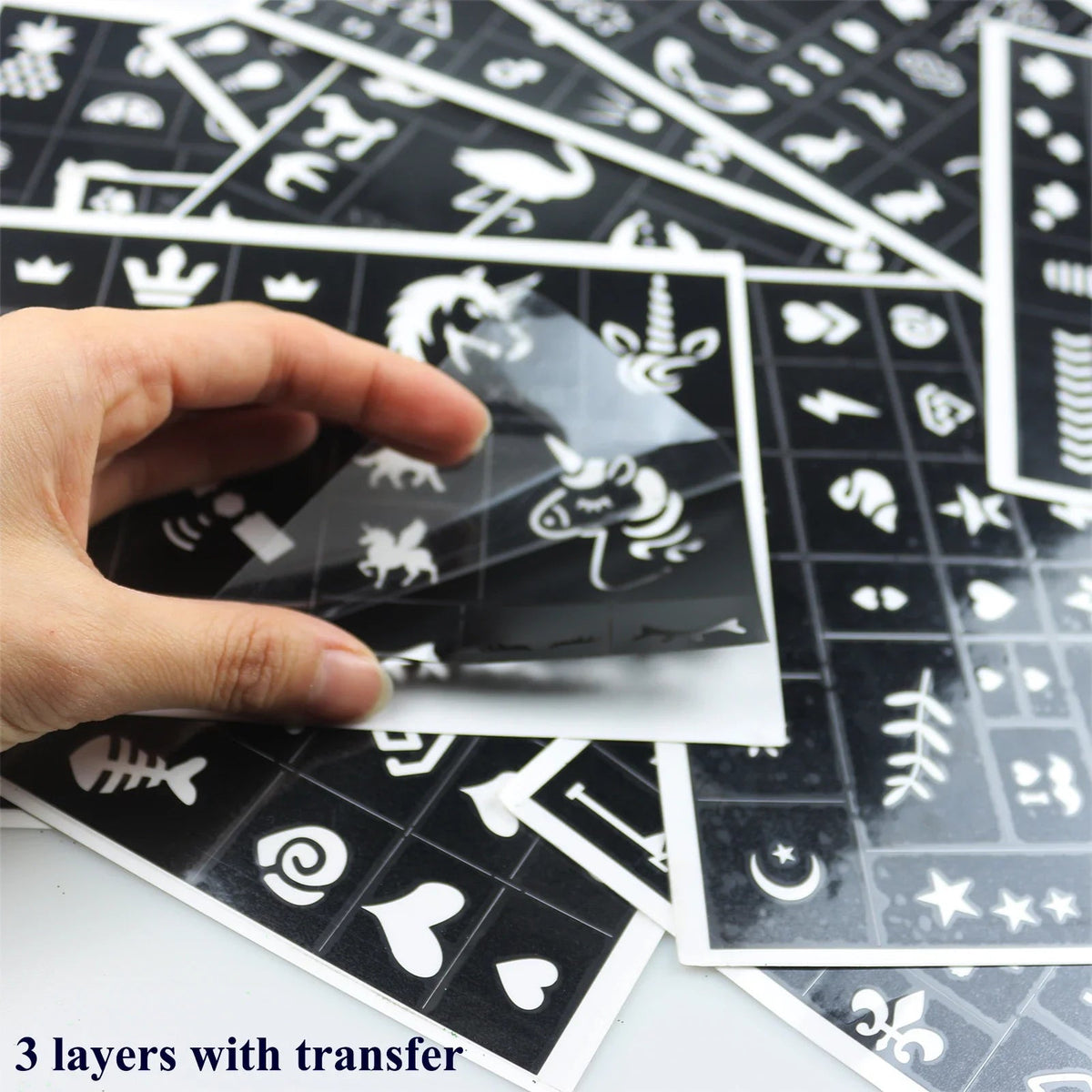Kids Glitter Tattoo Stencil Kit - 102 Pcs - Cake Pops Parties
