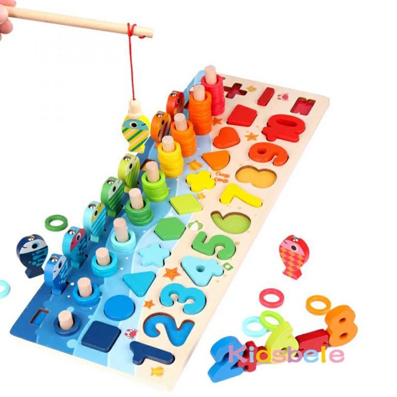 Kids Montessori Wooden Puzzle Fishing Toy - Cake Pops Parties