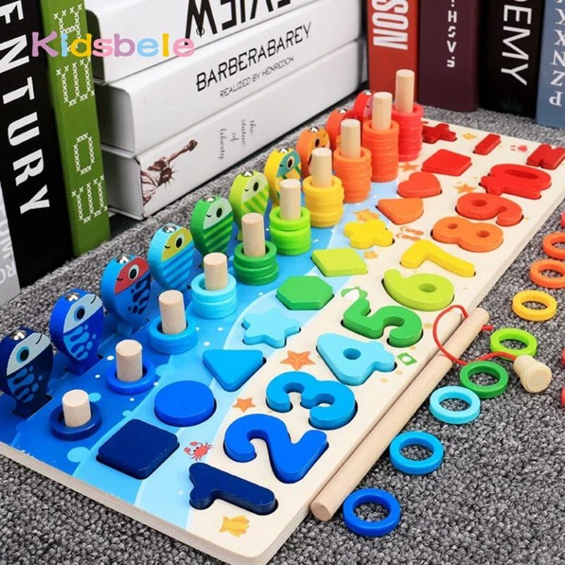 Kids Montessori Wooden Puzzle Fishing Toy - Cake Pops Parties