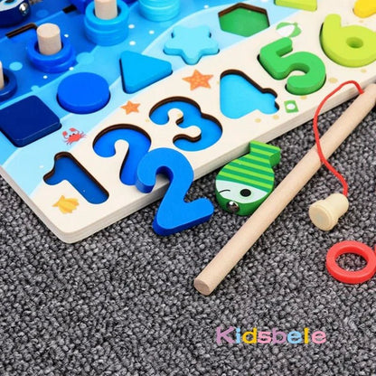 Kids Montessori Wooden Puzzle Fishing Toy - Cake Pops Parties