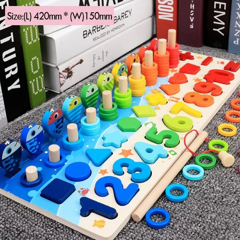 Kids Montessori Wooden Puzzle Fishing Toy - Cake Pops Parties