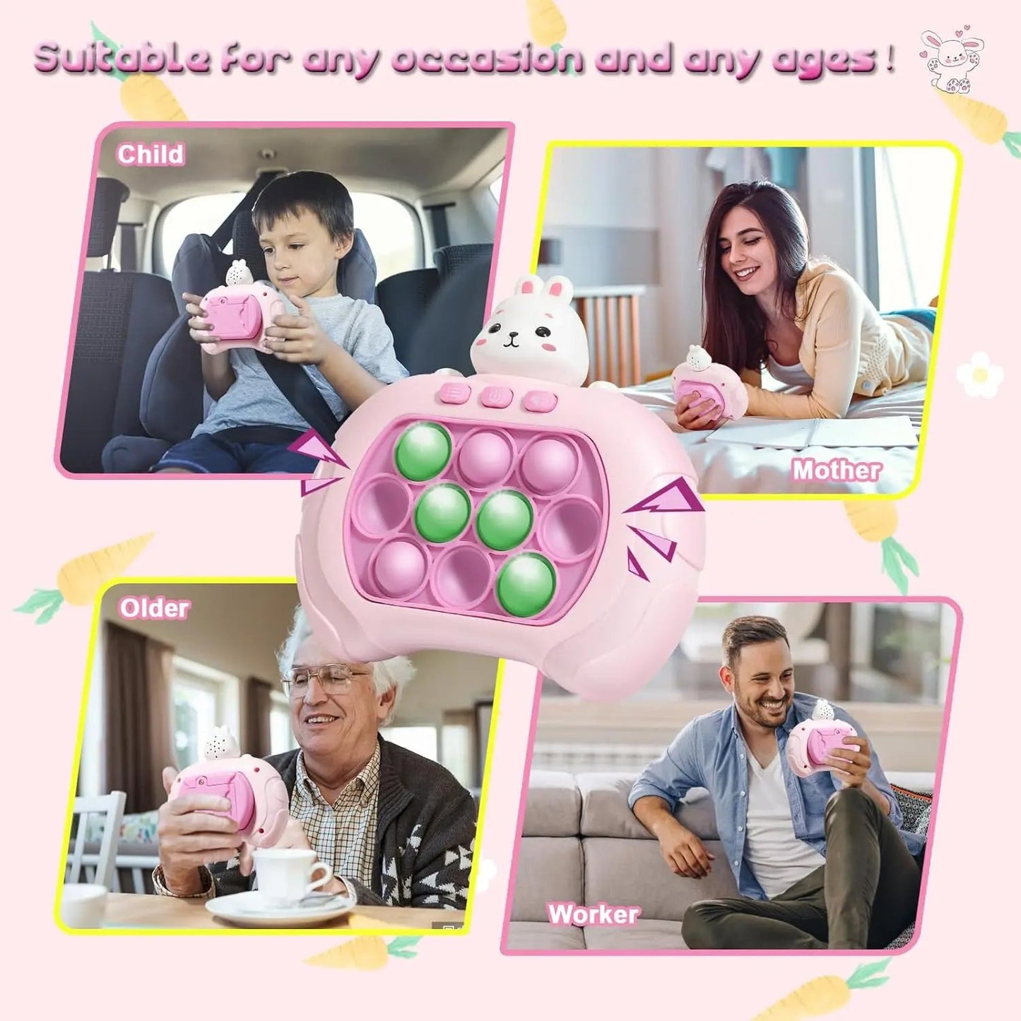 Kids Quick Push Bubble Game Toy - Fun & Anti - Stress - Cake Pops Parties