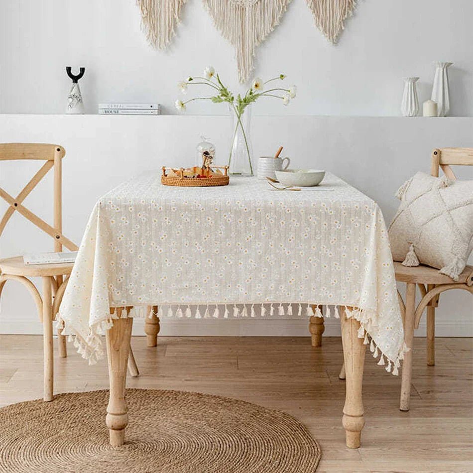 Korean Style Daisy Cotton Tablecloth - Cake Pops Parties
