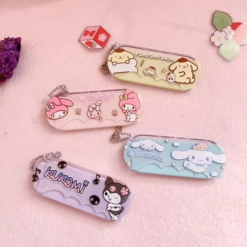 Kuromi Hello Kitty Travel Mirror & Comb Set | Folding Makeup Tool - Cake Pops Parties