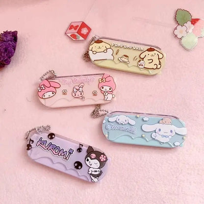 Kuromi Hello Kitty Travel Mirror & Comb Set | Folding Makeup Tool - Cake Pops Parties
