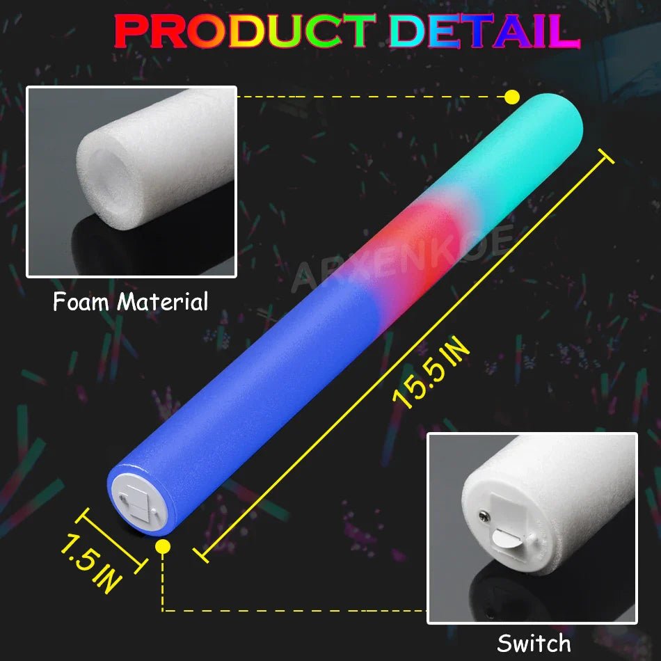 LED Foam Glow Sticks - Colorful Party Supplies - Cake Pops Parties
