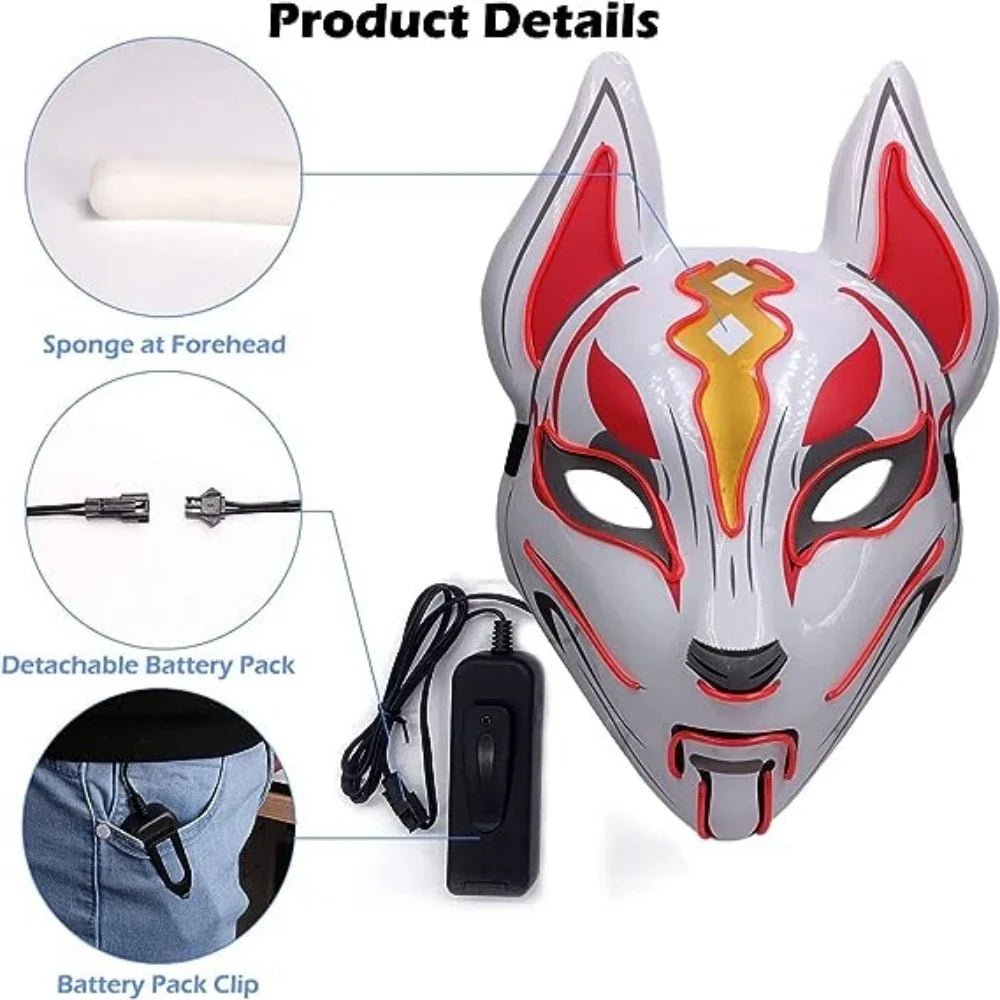 LED Light Up Fox Halloween Mask - Cake Pops Parties