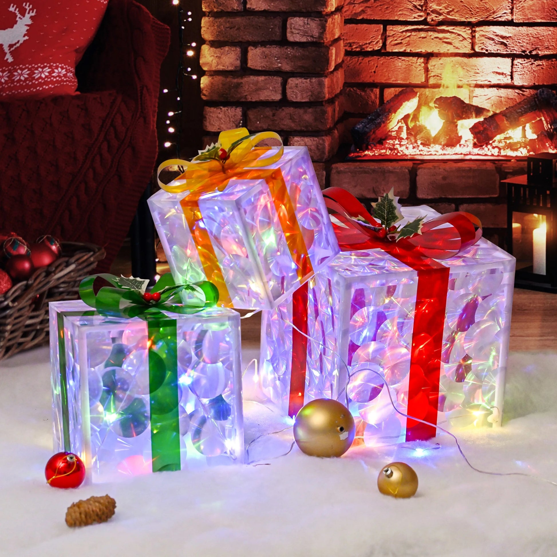 LED Lighted Gift Boxes Set - Cake Pops Parties
