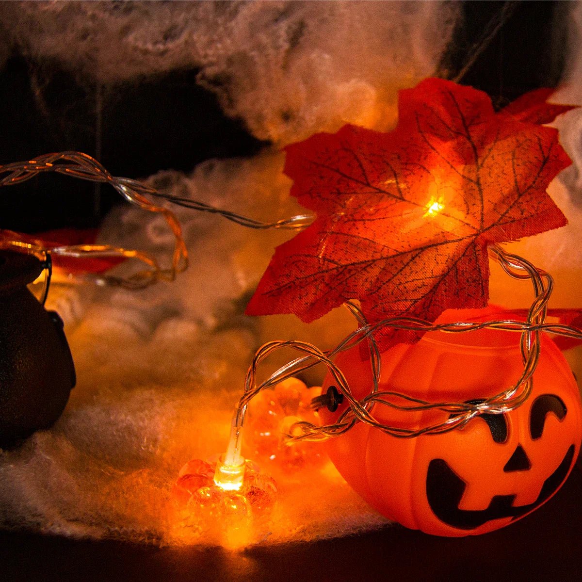 LED Maple Leaves Pumpkin Garland String Light - Cake Pops Parties