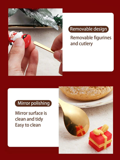 Leeseph Christmas Spoon Fork Set - Cake Pops Parties