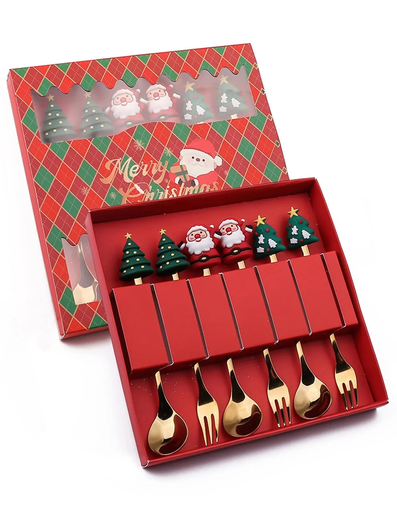 Leeseph Christmas Spoon Fork Set - Cake Pops Parties