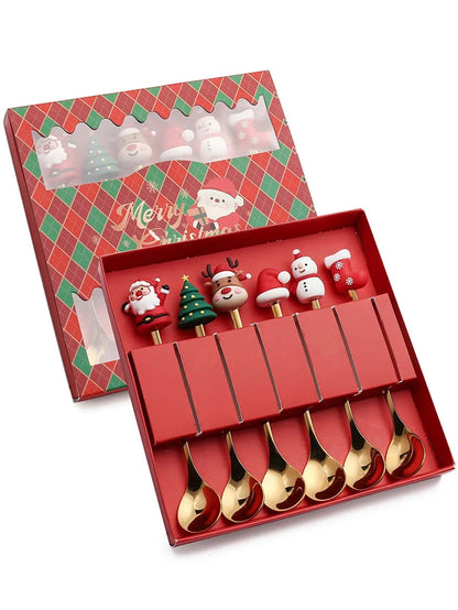 Leeseph Christmas Spoon Fork Set - Cake Pops Parties