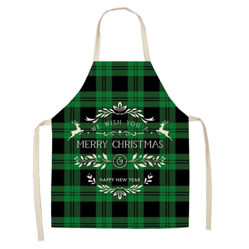 Linen Merry Christmas Apron - Home Kitchen Decoration & Gift - Cake Pops Parties
