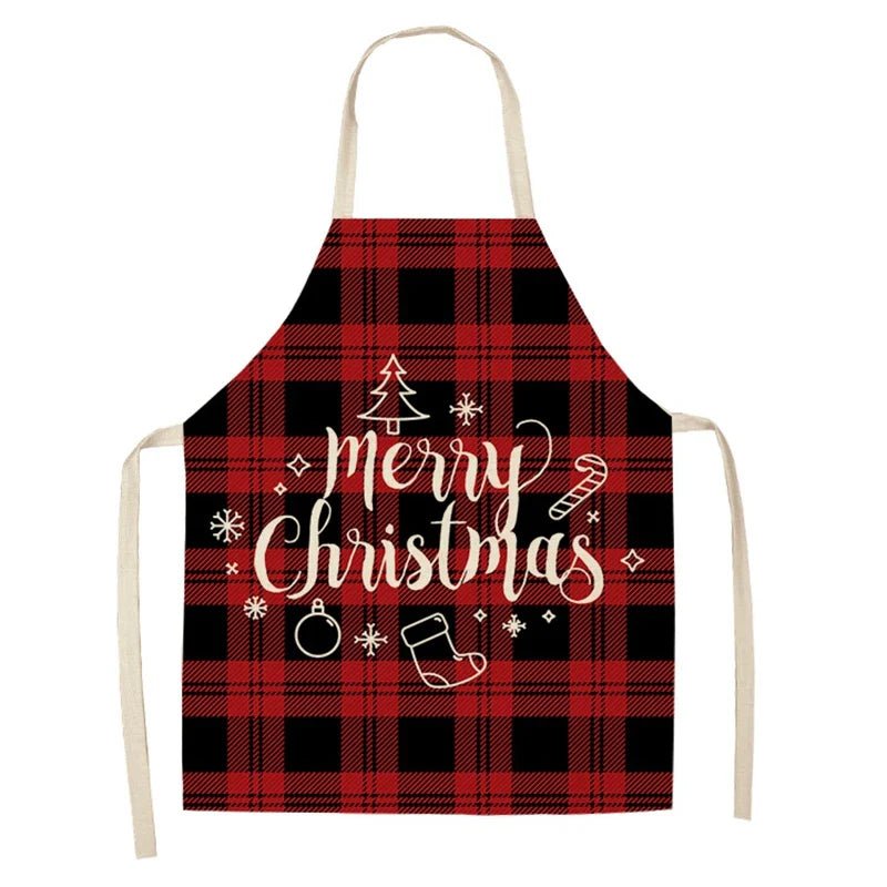 Linen Merry Christmas Apron - Home Kitchen Decoration & Gift - Cake Pops Parties