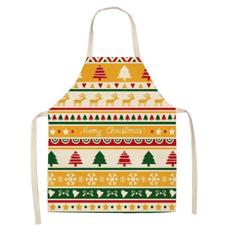 Linen Merry Christmas Apron - Home Kitchen Decoration & Gift - Cake Pops Parties