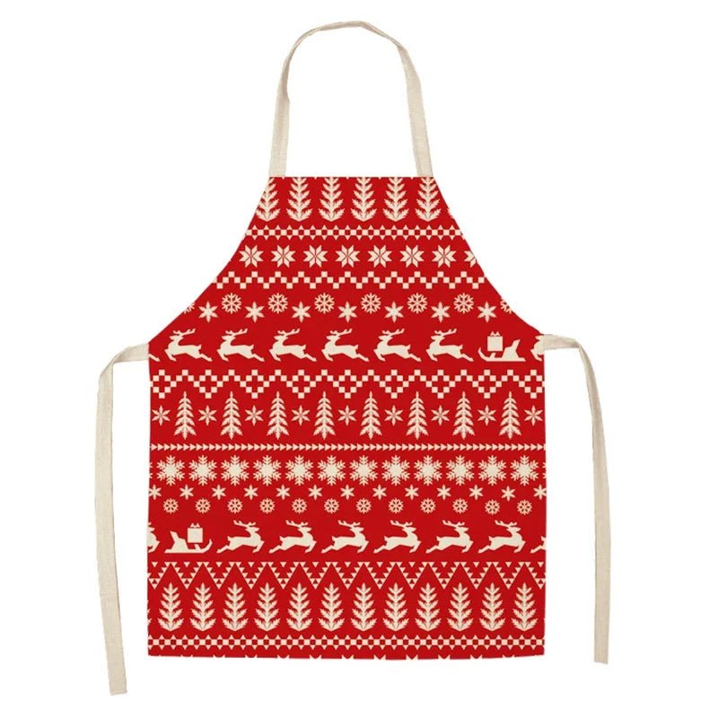Linen Merry Christmas Apron - Home Kitchen Decoration & Gift - Cake Pops Parties