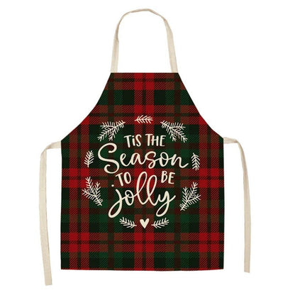 Linen Merry Christmas Apron - Home Kitchen Decoration & Gift - Cake Pops Parties